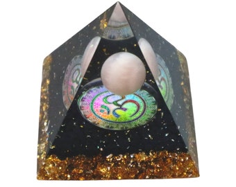 Rose Quartz Orgonite Pyramid: Chakra Energy Generator
