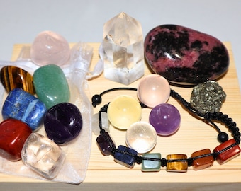 Coleção Chakra Crystal - Conjunto completo de pedras preciosas de equilíbrio e cura