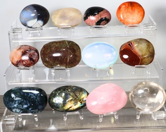 Crystal Palm Worry Stone: Healing Gemstone Set