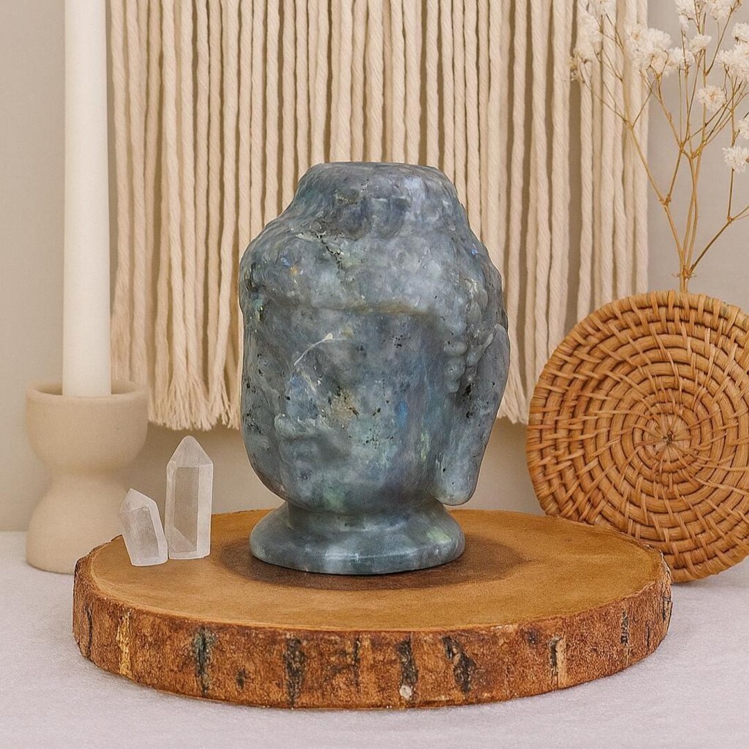 Labradorite Buddha Carving