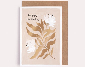 Serene Floral Birthday Card | Female Birthday Cards | Birthday Card for Her | Birthday Card for Mum | Friend Birthday Card | Flower Birthday