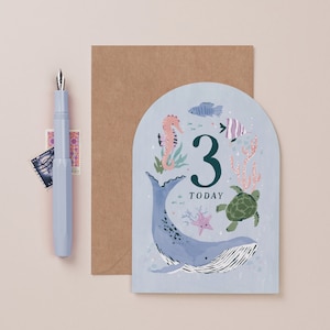 Age 3 Birthday Card | Third Birthday Card | Milestone Age Card | Toddler Birthday Card | Baby Card | 3rd Birthday Card