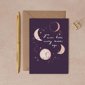 Moon and Stars Birthday Card for Friend | Moons Birthday Card | Stars Birthday Card