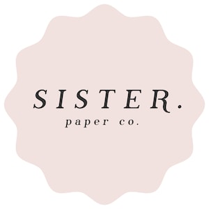 a logo for a company called "Sister Paper Co."