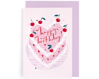 Birthday Cake Card | Kitsch Birthday Card | Iced Birthday Cake Card | Birthday Card For Friend | Birthday Card for Her