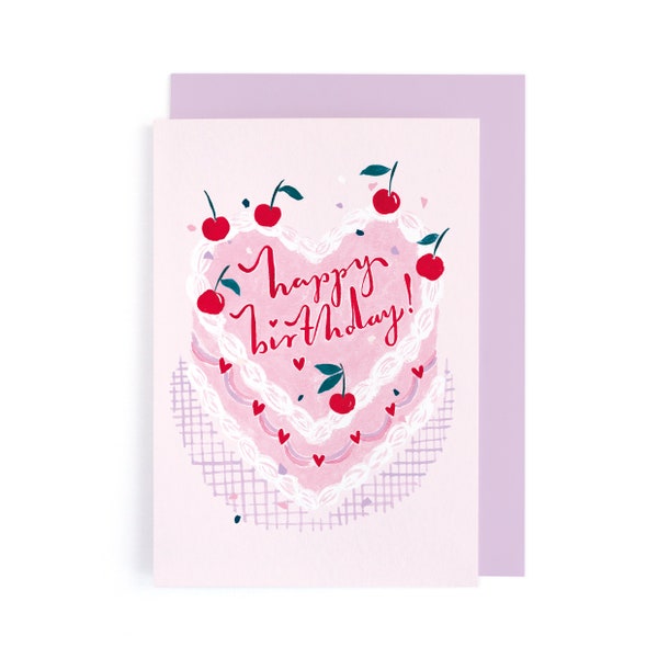 Birthday Cake Card | Kitsch Birthday Card | Iced Birthday Cake Card | Birthday Card For Friend | Birthday Card for Her