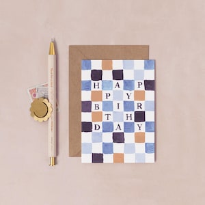 Checkerboard Mini Birthday Cards | Mini Greeting Cards | Mini Birthday Cards | Dad Birthday Card