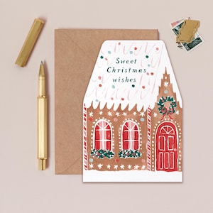 Gingerbread House Christmas Card | Holiday Cards | Christmas Card | Christmas Greeting Cards | Unique Christmas Cards | Kids Christmas Cards