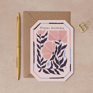 Leafy Floral Birthday Card | Flowers Birthday Card | Birthday Cards For Her | Sister Birthday Card | Mum Birthday Card