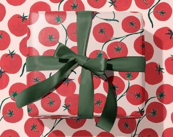Tomatoes Gift Wrap | Heirloom Tomato Wrapping Paper Sheets