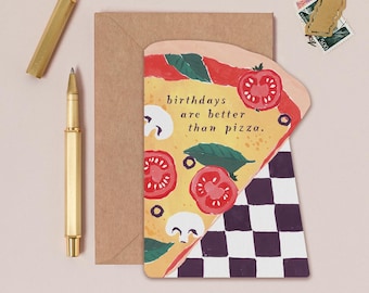 Pizza Slice Birthday Card | Pizza Birthday Card for Pizza Lover | Birthday Card for Him | Funny Pizza Birthday Card | Boyfriend Birthday