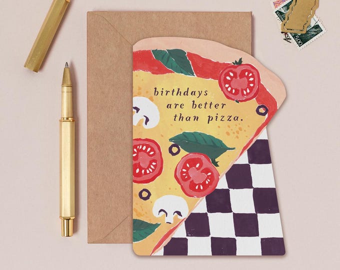 Pizza Slice Birthday Card | Pizza Birthday Card for Pizza Lover | Birthday Card for Him | Funny Pizza Birthday Card | Boyfriend Birthday