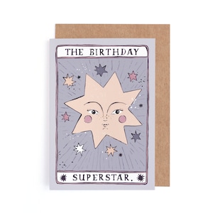 Star Birthday Card | Superstar Birthday Card | Tarot Card | Celestial Card | Birthday Card For Friend | Birthday Card For Her