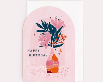 Birthday Card | Flowers Birthday Card | Birthday Card For Mum | Birthday Card For Her | Birthday Card For Sister