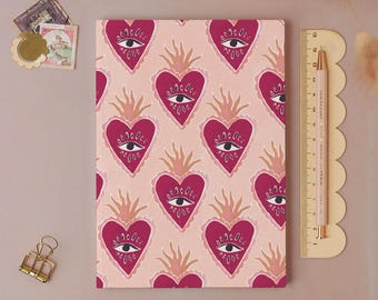 Sacred Heart Pocket Notebook | Plain Page Journal | Mini Notebook | Blank Notebooks