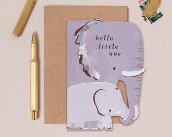 Elephant New Baby Card | Gender Neutral New Baby Card | New Parent Card