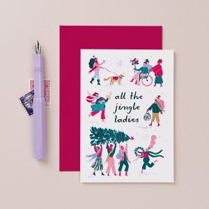 Jingle Ladies Christmas Card for Her | Girl Power Christmas Card | Christmas Card | Quirky Holiday Card | Funny Christmas Card