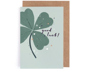 Good Luck Card | Four Leaf Clover Card | Good Luck New Job Card | Good Luck Exams Card