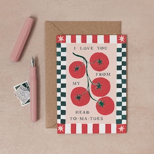 Tomatoes Love Card | Funny Valentines Card | Tomato Anniversary Cards | Valentine's