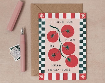 Tomatoes Love Card | Funny Valentines Card | Tomato Anniversary Cards | Valentine's
