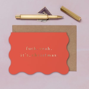 Fuck Yeah it's Christmas Card | Fun Sweary Holiday Card for Friend | Rude Holiday Card | Swearing Christmas Card | Funny Christmas Card