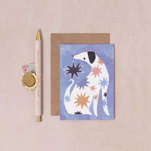 Starry Dog Mini Card | Birthday Card | Mini Greeting Cards | Dog Birthday Card | Dog Thinking of You Card