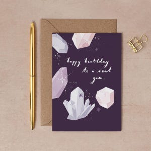 Real Gem Birthday Card | Female Birthday Card | Birthday Card for Her | Crystal Birthday Card | Mystic Birthday Card | Crystals | Gems