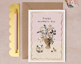 Vase Mother's Day Card | Mother’s Day Greeting Card | Card For Mum | Mothering Sunday Card | Mum Mothers Day Card