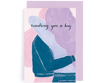 Sending You A Hug Card | Thinking of You Card | Friend Card | Feminist Card | Miss You Card | Card for Friend