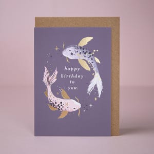 A Pisces star sign inspired zodiac birthday card from Sister Paper Co.