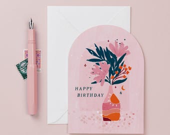 Birthday Card | Flowers Birthday Card | Birthday Card For Mum | Birthday Card For Her | Birthday Card For Sister