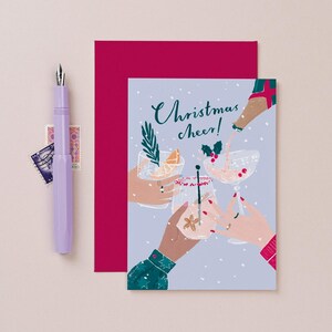 Christmas Cheers Card | Gin Christmas Card | Drinks Christmas Card | Christmas Prosecco Card | Card for Friend | Cocktail Christmas