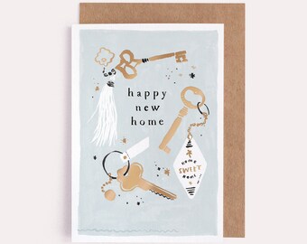 Keys New Home Card | Housewarming Card | New House Card | Moving Card | New Apartment Card | First Home Card