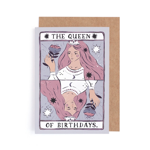 Queen of Birthdays Card | Birthday Card | Tarot Birthday Card | Female Birthday Card | Birthday Card for Her | Queen Birthday Card