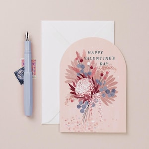 Saint-Valentin fleurs séchées | Carte florale de Saint-Valentin | Carte de Saint-Valentin | Carte pour femme | carte pour petite amie | Fleurs séchées