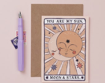 Sun, Moon & Stars Card | Love Card | Anniversary Card | Same Sex Anniversary Card | Lesbian Anniversary Card | Gender Neurtral Anniversary