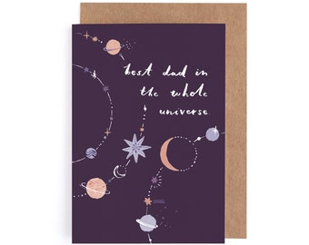 Solar System Card | Dad Cards | Dad Birthday Card | Father's Day Card | Space Birthday Card for Dad | Father's Day Greeting Card