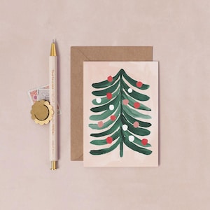 Tree Mini Christmas Card | Tree Christmas Mini Greeting Cards | Holiday Greeting Cards Miniature | Small Christmas Cards | Tiny Cards