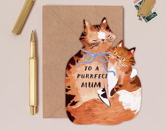 Purrfect Mum Cat Card | Mother's Day Cards | Cat Lover Mum Card | Mum Birthday Card | Cat Mum Card | Card for Mum