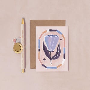 Framed Flower Mini Card | Mini Greeting Cards | Floral Cards | Mini Birthday Card | Blank Cards | Notecards