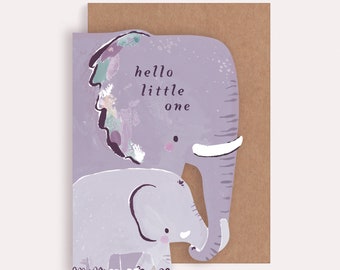 Elephant New Baby Card | Gender Neutral New Baby Card | New Parent Card