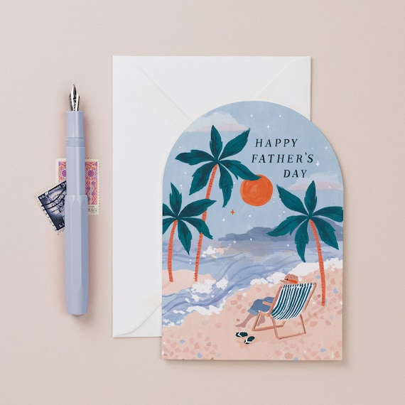 Beach Father's Day Card | Dad Card | Beach Card | Male Greeting Card | Step Father Card | Grandfather Card | Father's Day Greeting Card