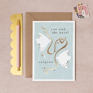 Tied the Knot Wedding Card | Luxury Wedding Greeting Cards | Bride and Groom Card | Gay Wedding Card | Wedding Day Card