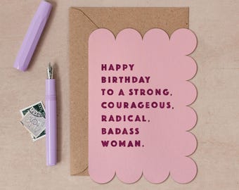 Radical Badass Birthday Card | Feminist Birthday Cards | Birthday Card For Her | Empowering Card