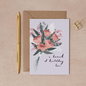 Bouquet Birthday Card | Flowers Birthday Card | Floral Birthday Card | Birthday Card For Friend | Birthday Card for Mum