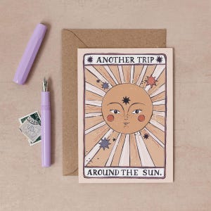 Sun Tarot Birthday Card | Birthday Card For Witch Birthday | Tarot Card Art Style Birthday Card