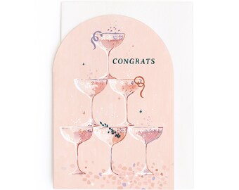 Champagne Congratulations Card | Prosecco Card | Congratulations Card | Congrats Card | Engagement Card