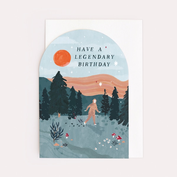 Legendary Bigfoot Birthday Card | Adventure Card | Male Birthday Card | Legendary Birthday Card | Greeting Card | Sister Paper Co.