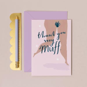 Funny Thank You Card | Thank You Very Muff Card | Funny Thank You Card | Feminist Card | Card For Feminist | Thanks Card