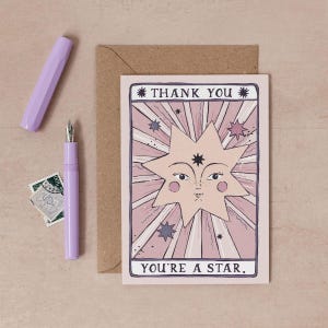 vous êtes une carte de remerciement | Carte de tarot | de remerciement de tarot | Merci carte de tarot | Carte céleste | Carte mystique | Étoile Merci